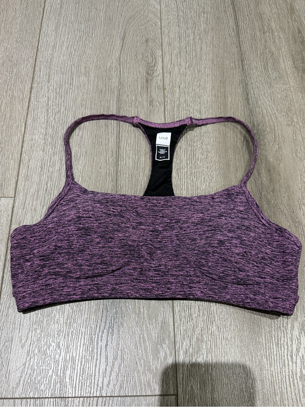 Lole Heathered Purple Racerback Sports Bra